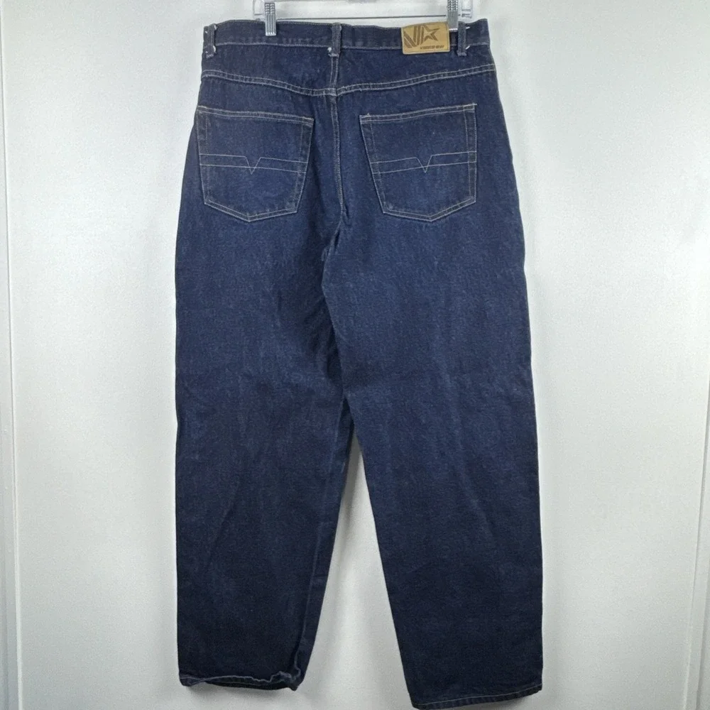 Vintage Vibes Jeans Mens 38x34 Blue Denim Baggy Loose Jeanetics Y2K Wide Leg